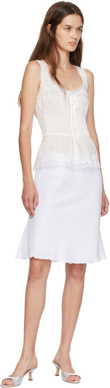 Tankkitoppi GUIZIO Guizio Lille Pintuck Sleeveless Top Valkoinen | P25116W136, 3
