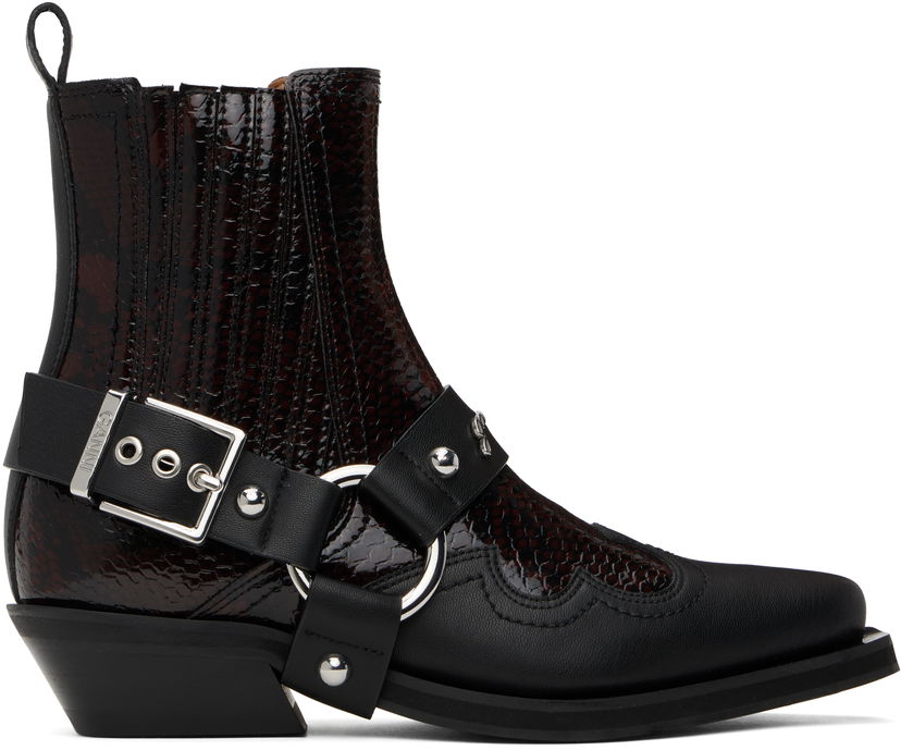 Asusteet GANNI GANNI Low Cut Western Chelsea Boots Musta | S2855