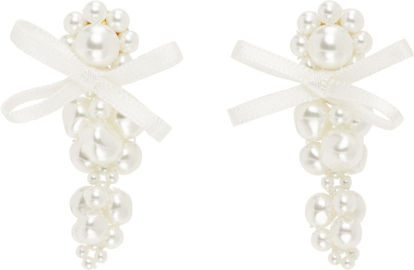 Korvakorut Simone Rocha Simone Rocha Petite Bow Cluster Earrings Valkoinen | ERG545 0904