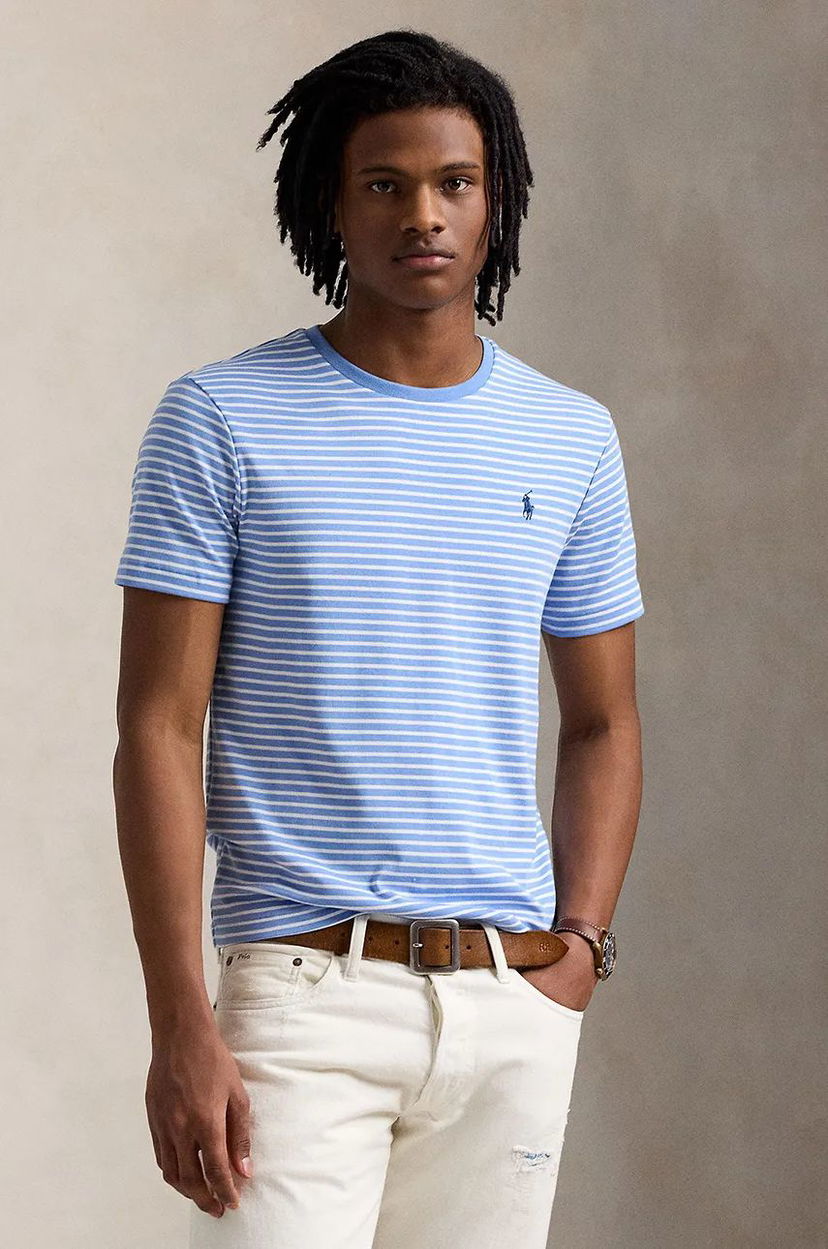 T-paita Polo by Ralph Lauren Striped Cotton T-Shirt Sininen | 710961128