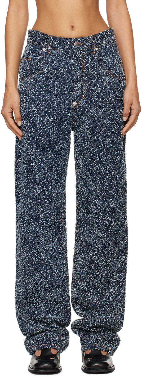 Jeans Stella McCartney Stella McCartney High-Rise Bouclé Jeans Sininen | 6D03363SPH99