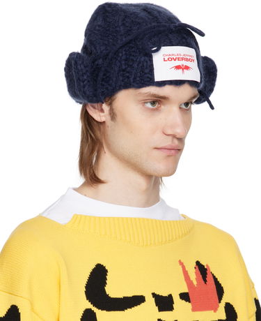 Pipo Charles Jeffrey Loverboy Charles Jeffrey LOVERBOY Chunky Aviator Beanie Tummansininen | 54130202, 3
