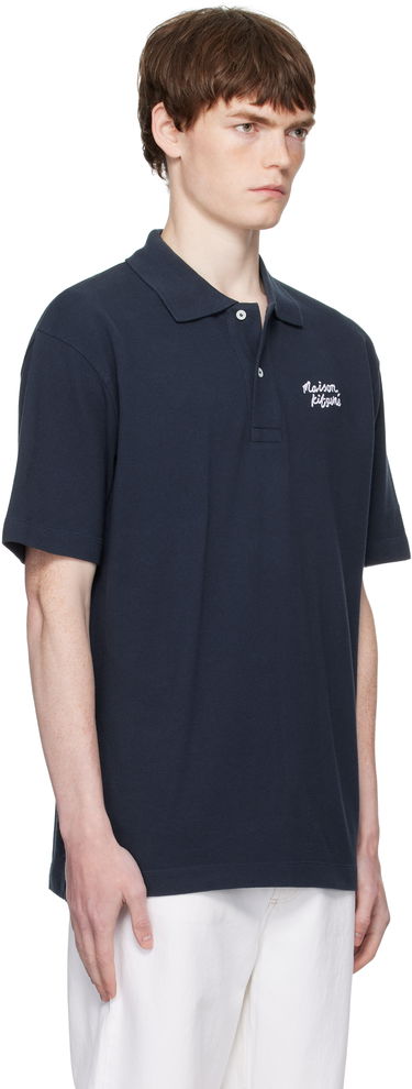 Poolopaita MAISON KITSUNÉ Handwriting Comfort Polo Tummansininen | MM00201KP0001, 1