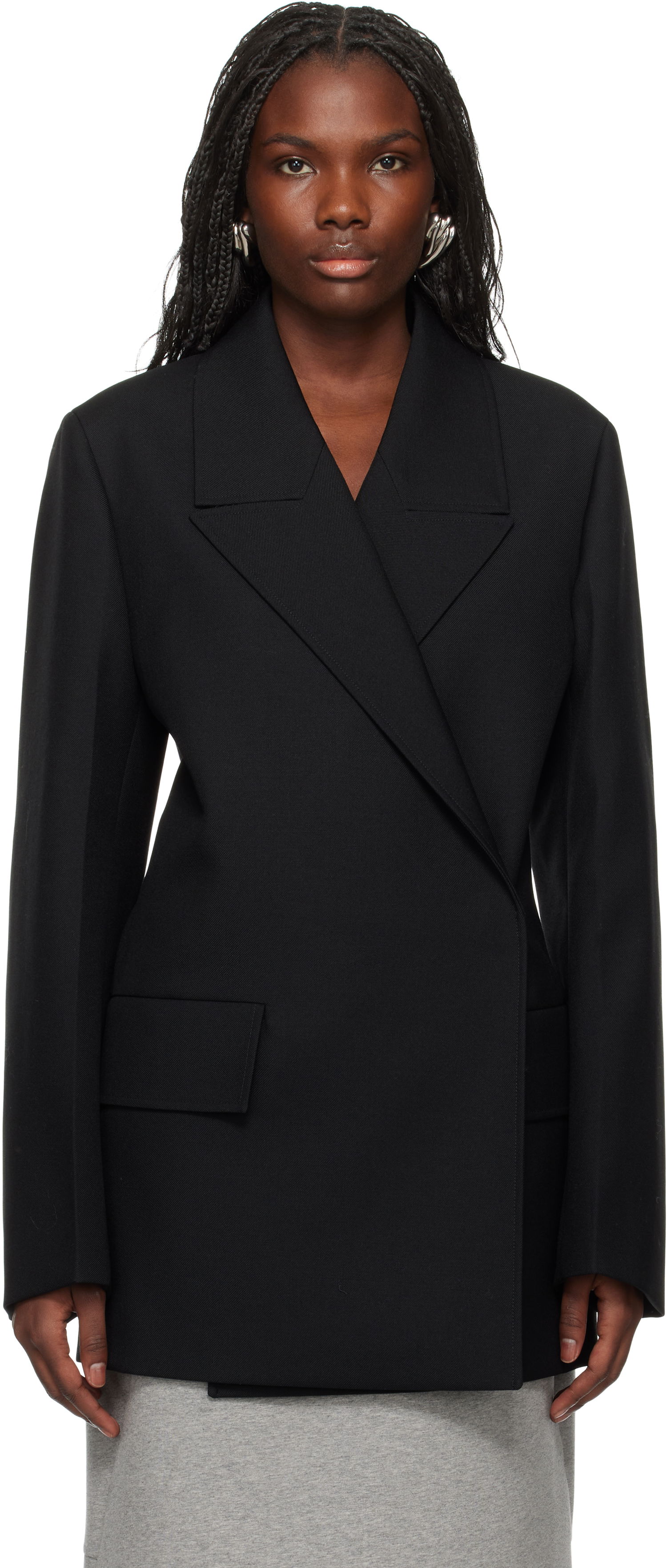 Takki Jil Sander Double Breasted Wool Blazer Musta | J02BN0184_J40001, 0