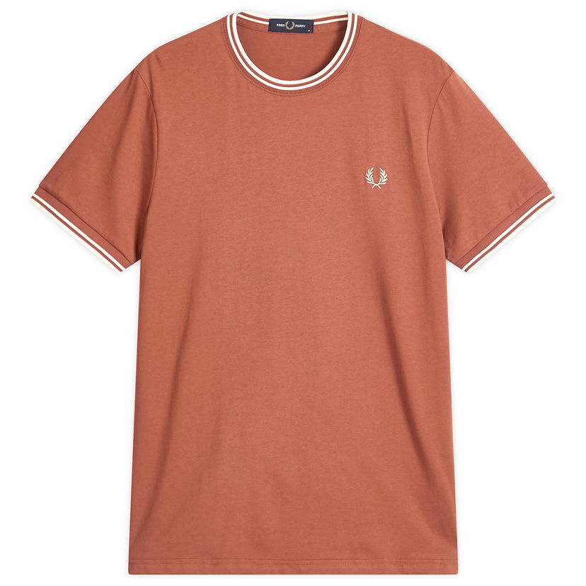 T-paita Fred Perry Twin Tipped T-Shirt, Size Large Ruskea | M1588V-Z51