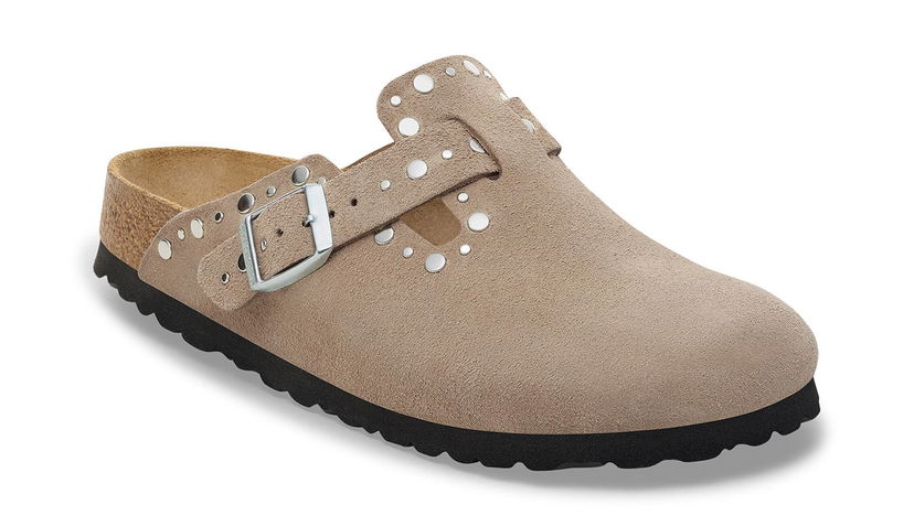 Tennarit ja kengät Birkenstock Boston Rivet Suede Leather Regular Fit Clog Beige | 1030437