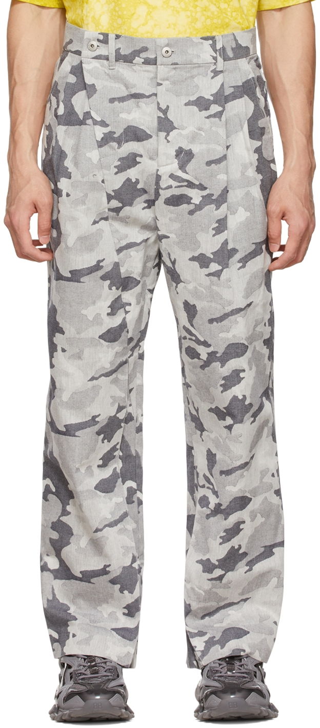 Cargo housut Feng Chen Wang Feng Chen Wang Cotton Camouflage Trousers Harmaa | FMS13TR05