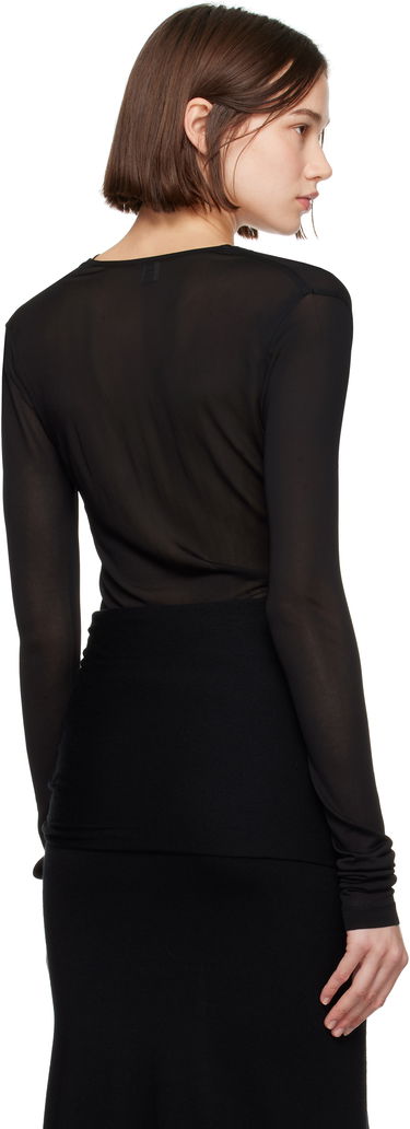 Body TOTEME TOTEME Draped V-Neck Top Musta | 244-WRT0401-FB0266, 2