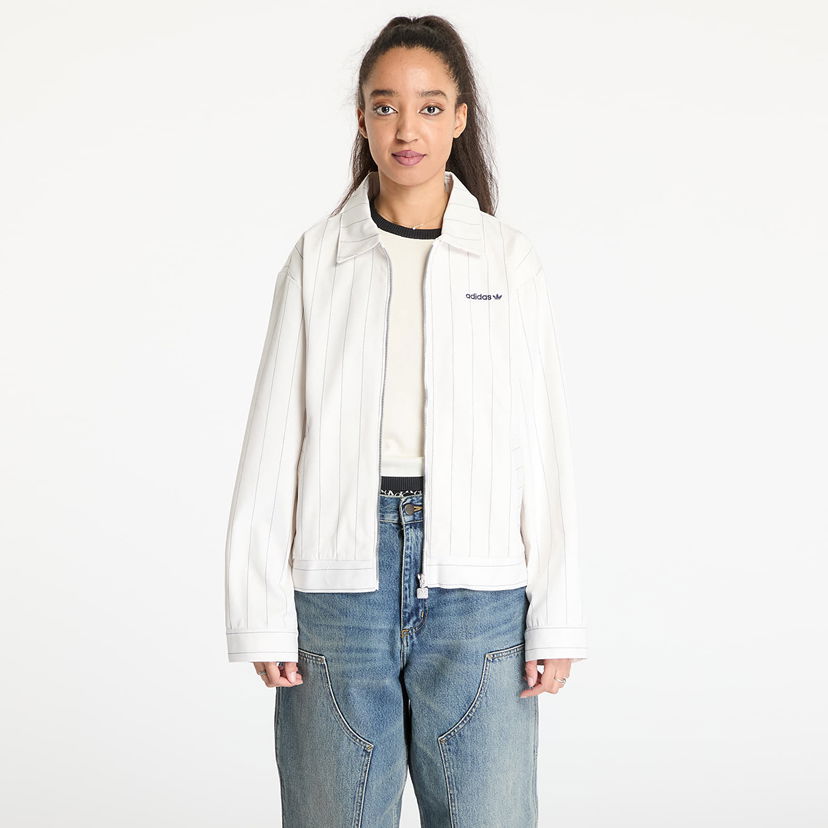 Takki adidas Originals Pinstripe Harrington Jacket Valkoinen | JJ3476