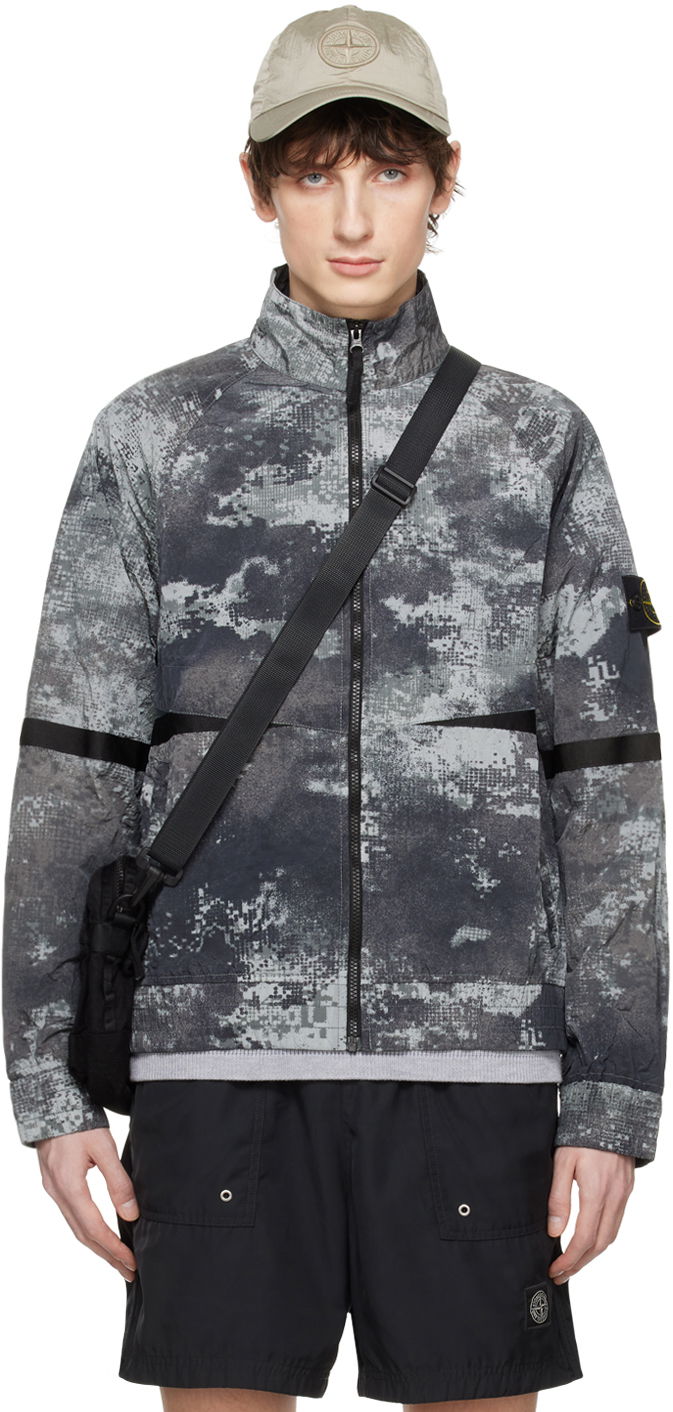 Takki Stone Island Dissolving Grid Camo Jacket Harmaa | 8015661E1