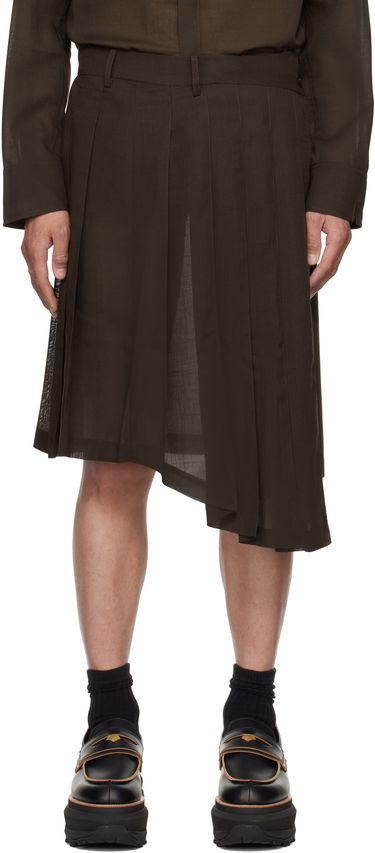 Hame Feng Chen Wang Feng Chen Wang Pleated Asymmetrical Skirt Ruskea | FUS19SK01K, 0