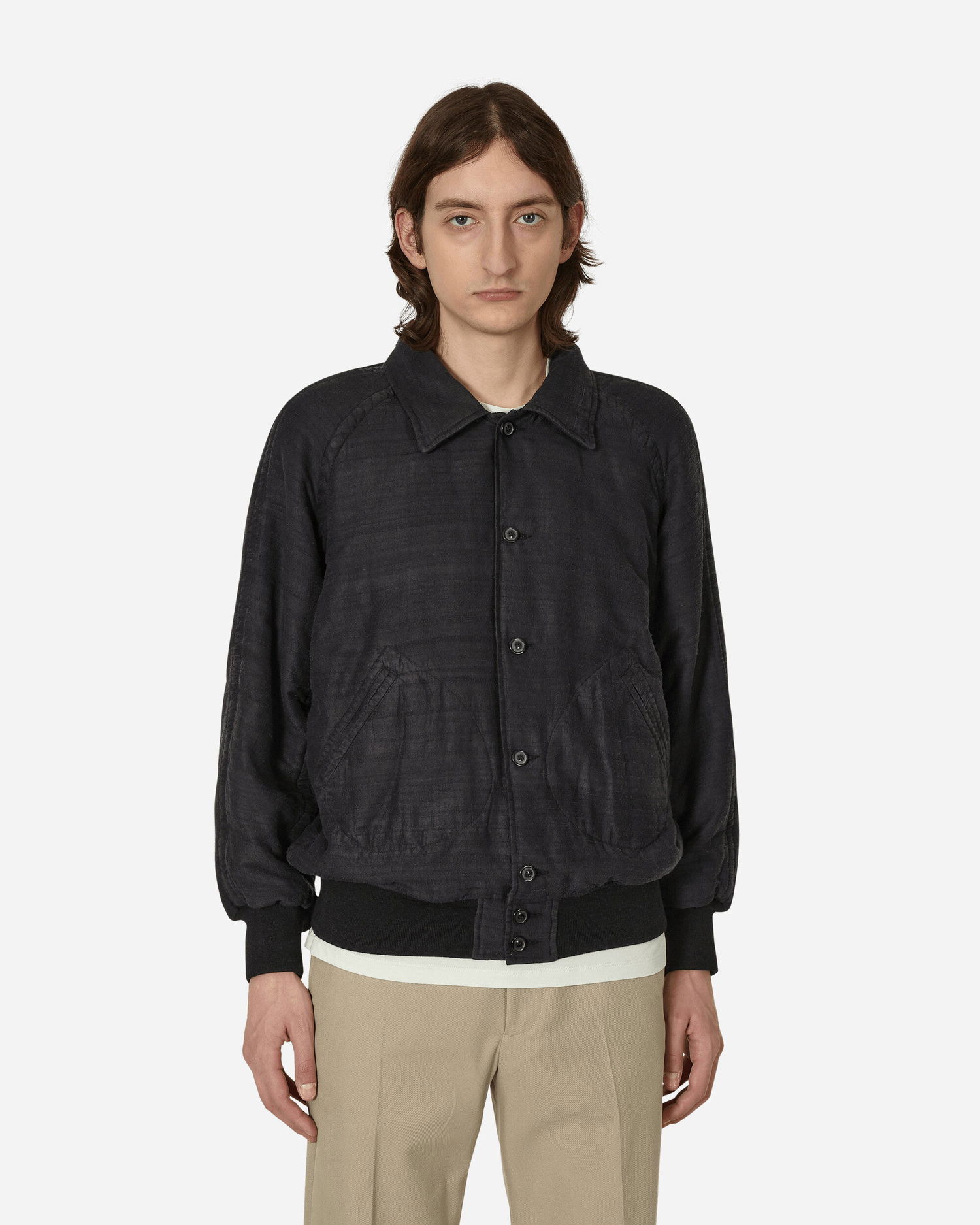 Bomber-takki Maison Margiela Cropped Silk Jacket Musta | S50AM0593 900, 0