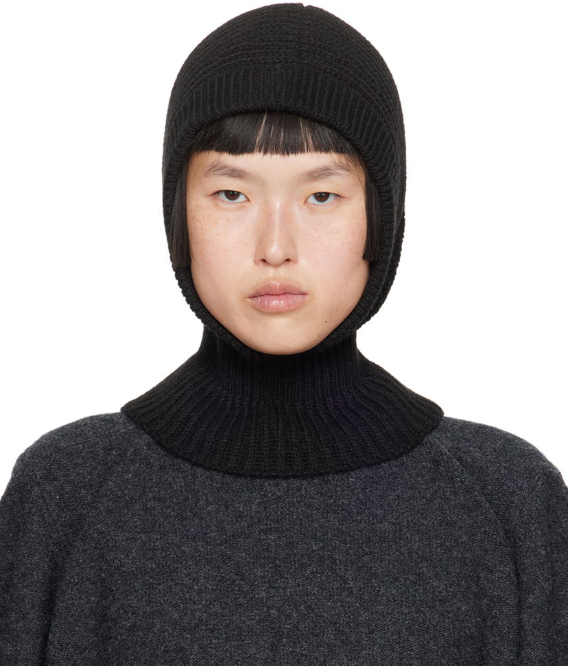 Pipo LEMAIRE Lemaire Rib Knit Hood Musta | AC1089 LK121