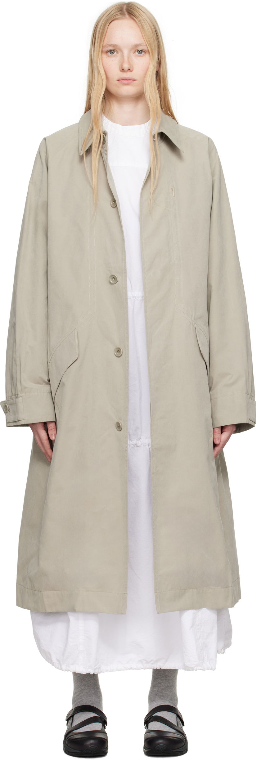 Trenssitakki YMC YMC Tyrell Trench Coat Beige | Q0YAA