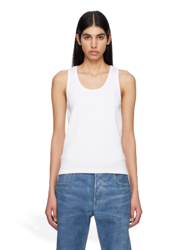 Tankkitoppi Bottega Veneta Scoop Tank Top Valkoinen | 715043 V2I50