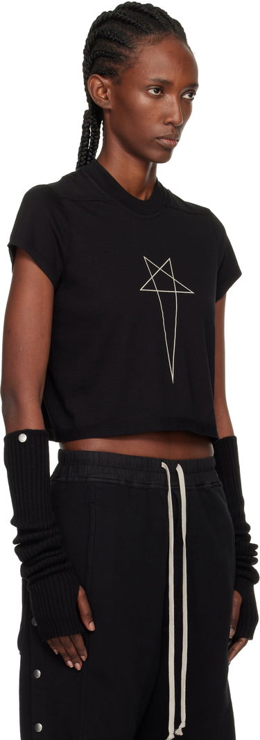 Crop top Rick Owens DRKSHDW Concordians Cropped Small Level T-shirt Musta | DS02E7207 RNEP3, 1