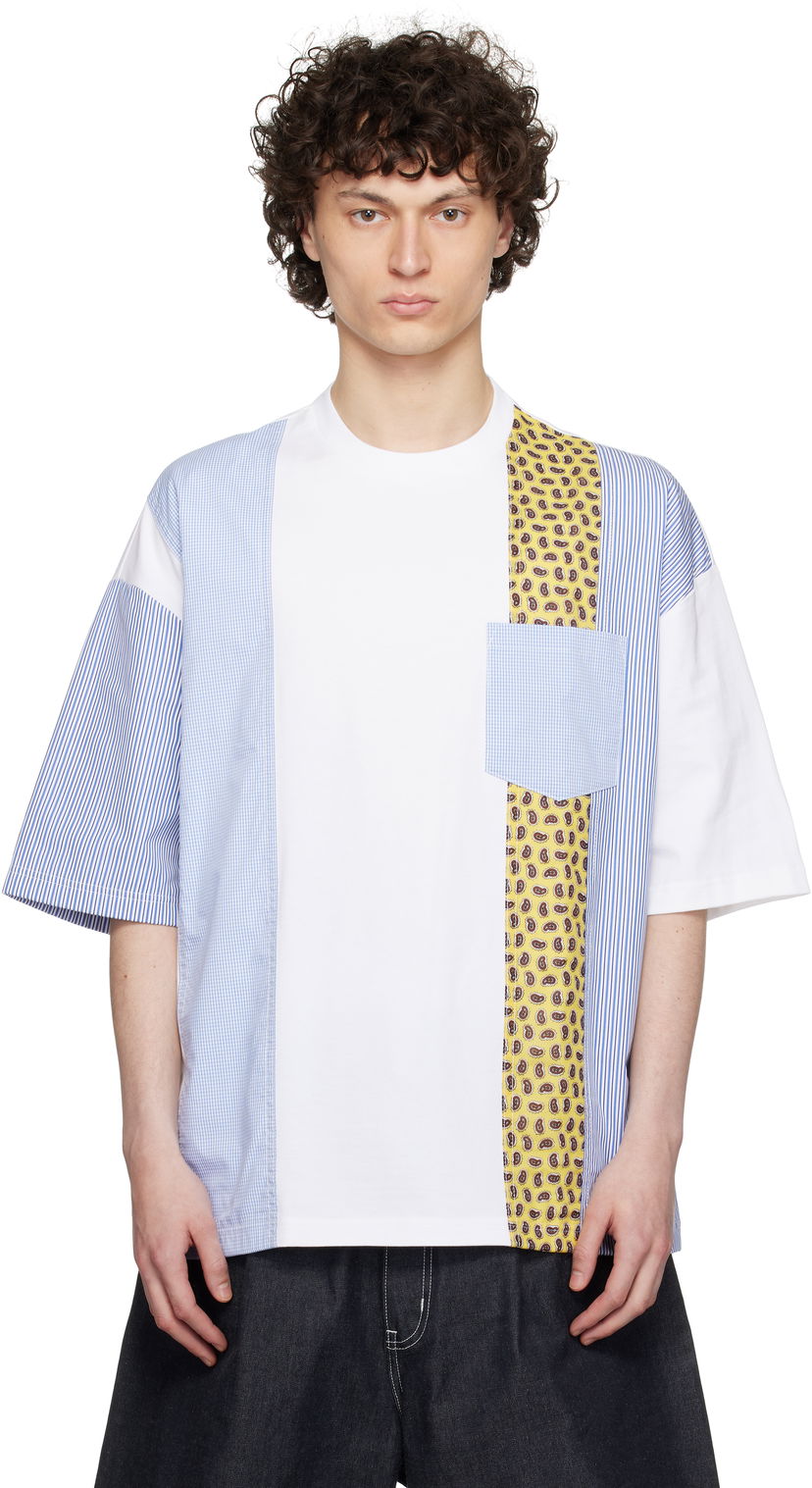 T-paita Comme des Garçons Comme des Garçons Homme Multi-Fabric T-Shirt Valkoinen | HO-T010-051