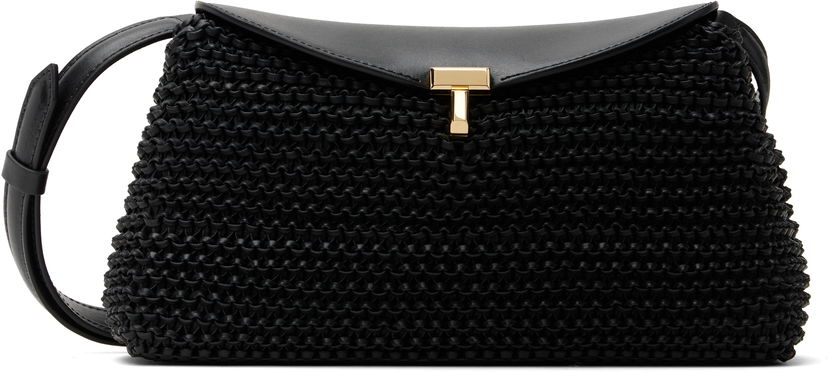 Olkalaukku TOTEME TOTEME T-Lock Woven Leather Clutch Bag Musta | 252-WAL950-LE0134
