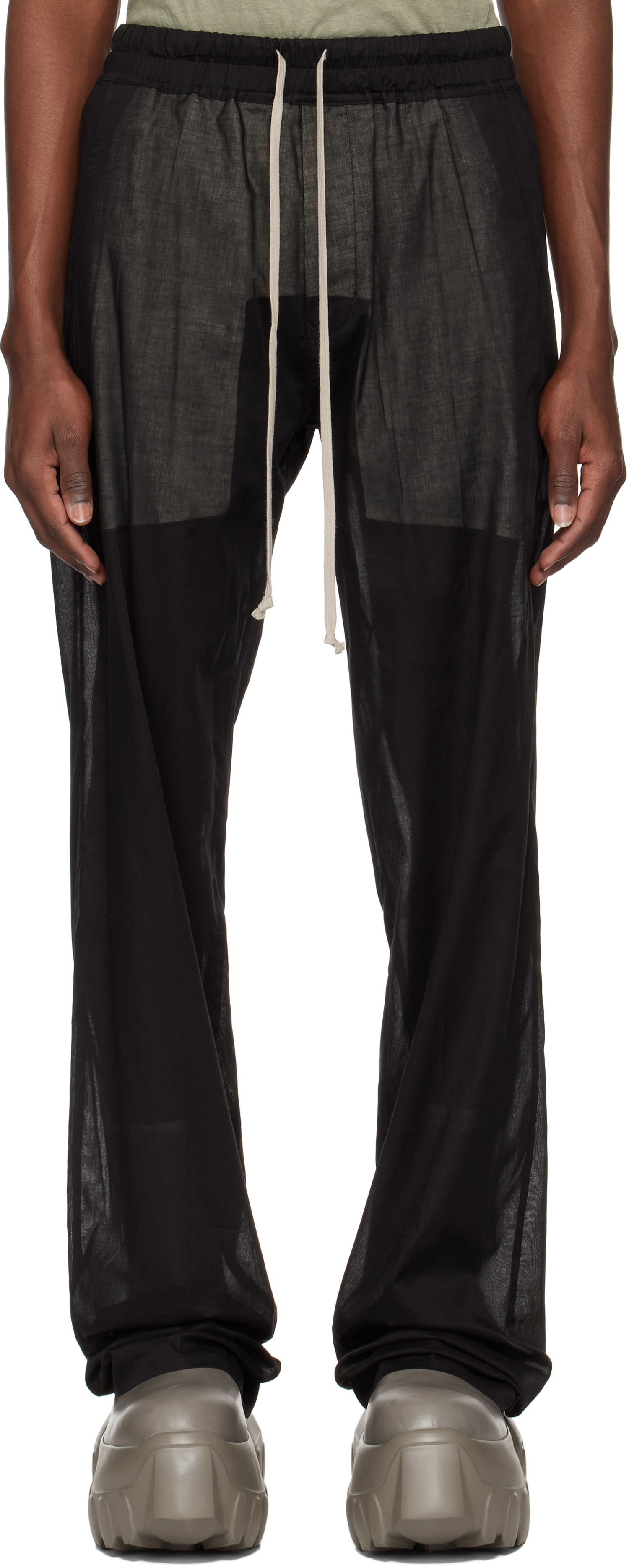 Housut Rick Owens Rick Owens Hollywood Dietrich Drawstring Trousers Musta | RU01E5378 CV, 0