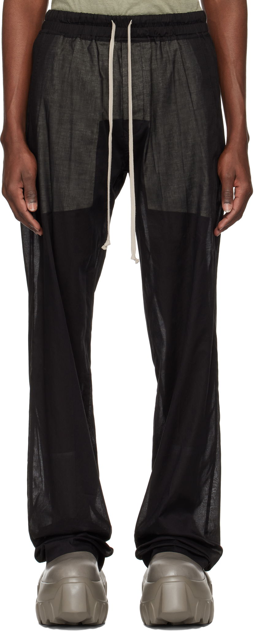 Housut Rick Owens Rick Owens Hollywood Dietrich Drawstring Trousers Musta | RU01E5378 CV
