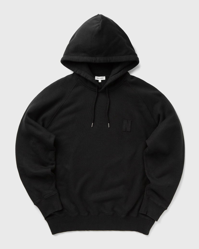 Huppari NORSE PROJECTS Marten Relaxed Organic Raglan N Patch Hoodie Musta | N20-1368-9999