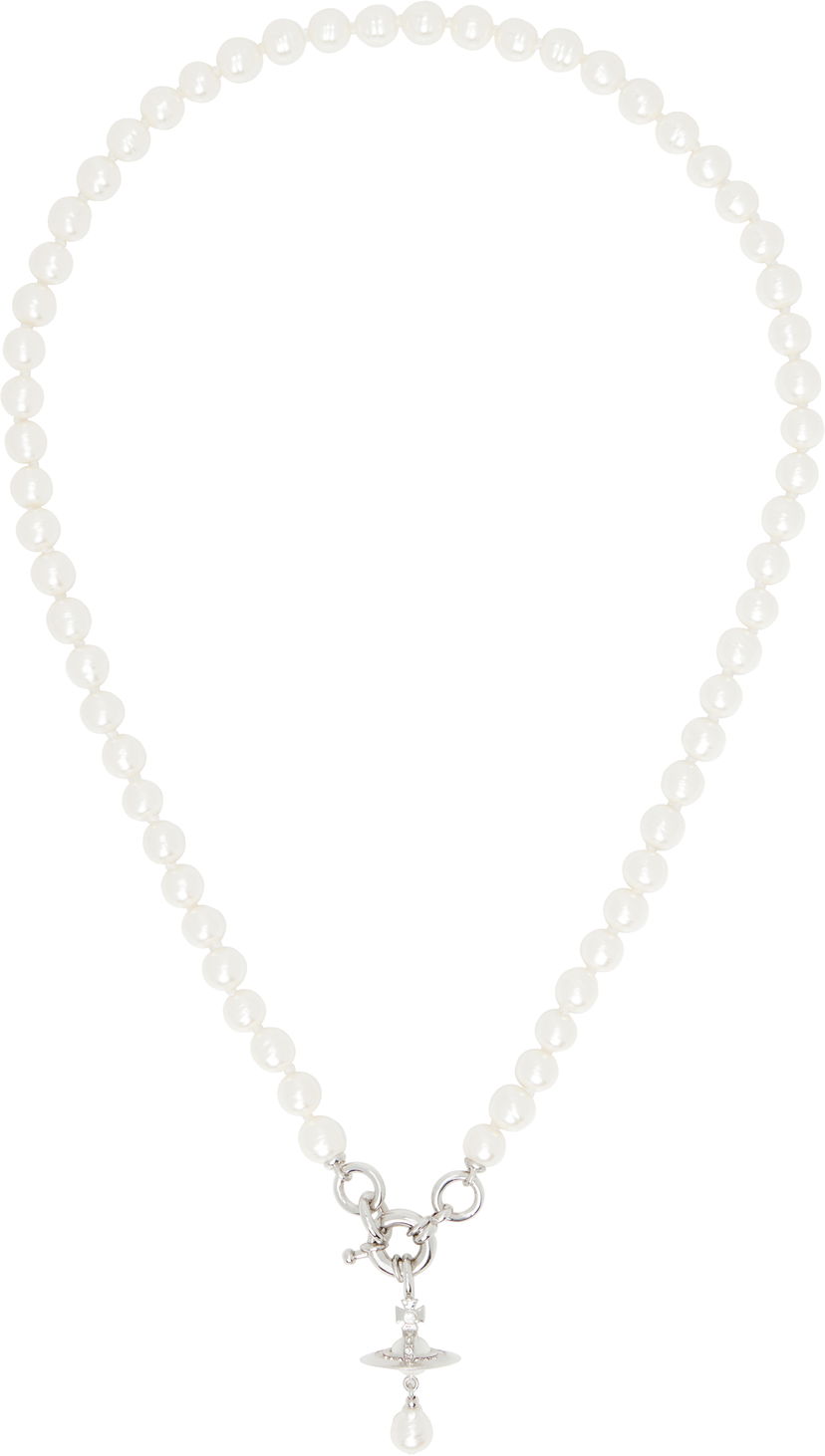 Kaulakoru Vivienne Westwood Vivienne Westwood Aleksa Pearl Necklace Valkoinen | 6301013F-02P543-