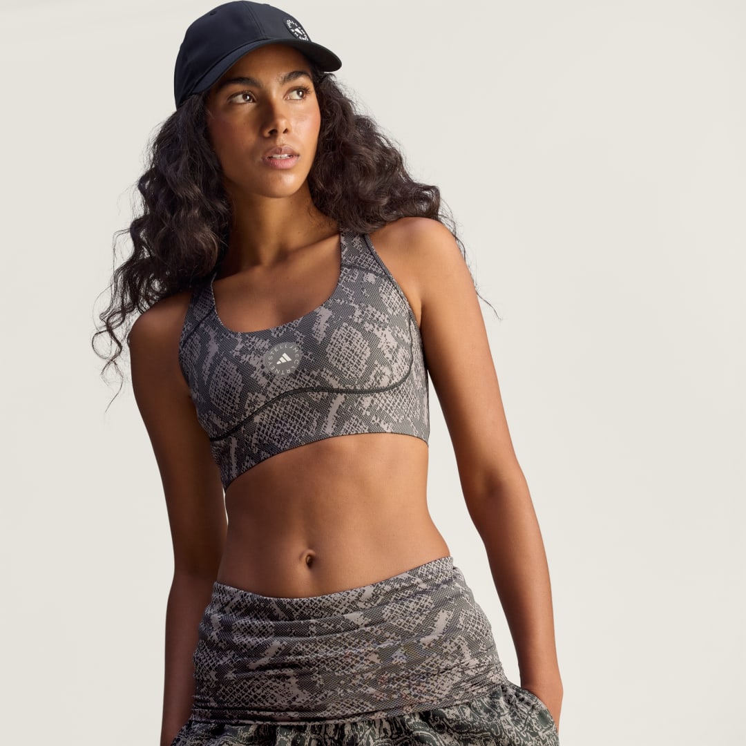 Rintaliivit adidas Performance Stella McCartney Power Impact Snakeskin Print Medium Support Sports Bra Monivärinen | JW4542, 0