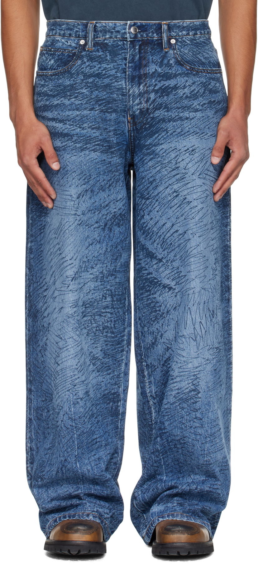 Jeans Alexander Wang Relaxed Graphic Print Jeans Sininen | 6DC3254830