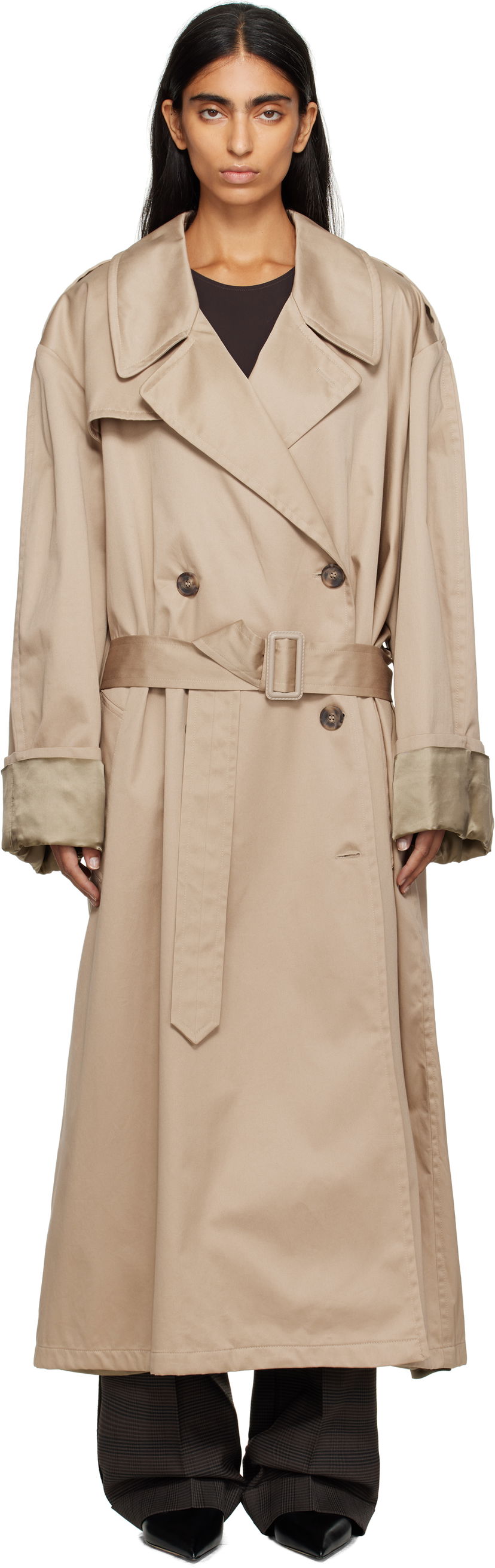 Trenssitakki Maison Margiela MM6 Maison Margiela Cotton Trench Coat Beige | S52AH0081 M35368