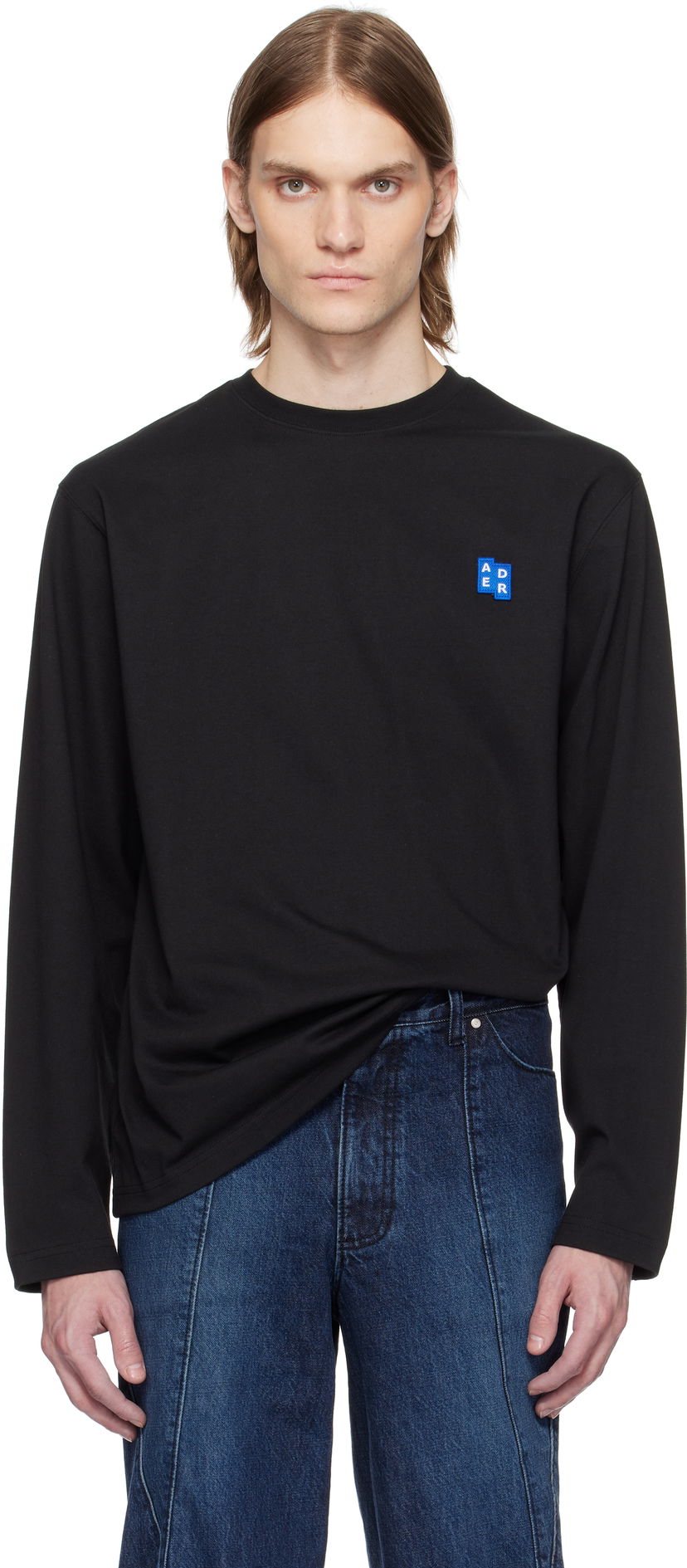 T-paita ADER ERROR ADER error Sig; TRS Tag 01 Long Sleeve T-Shirt Musta | BO42FYTS0201BK