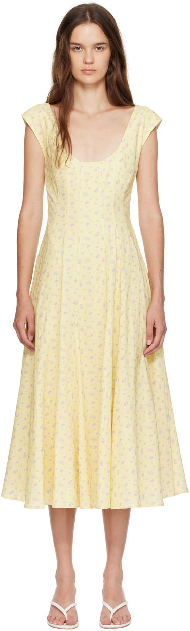 Mekko GUIZIO Guizio Leila Floral Midi Dress Keltainen | P25404W085, 0