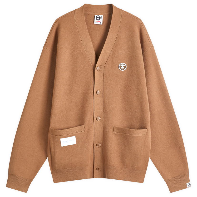Villapaita AAPE by A Bathing Ape AAPE Now Camo Badge Knit Cardigan Ruskea | AAPKNMB335XXNBWL