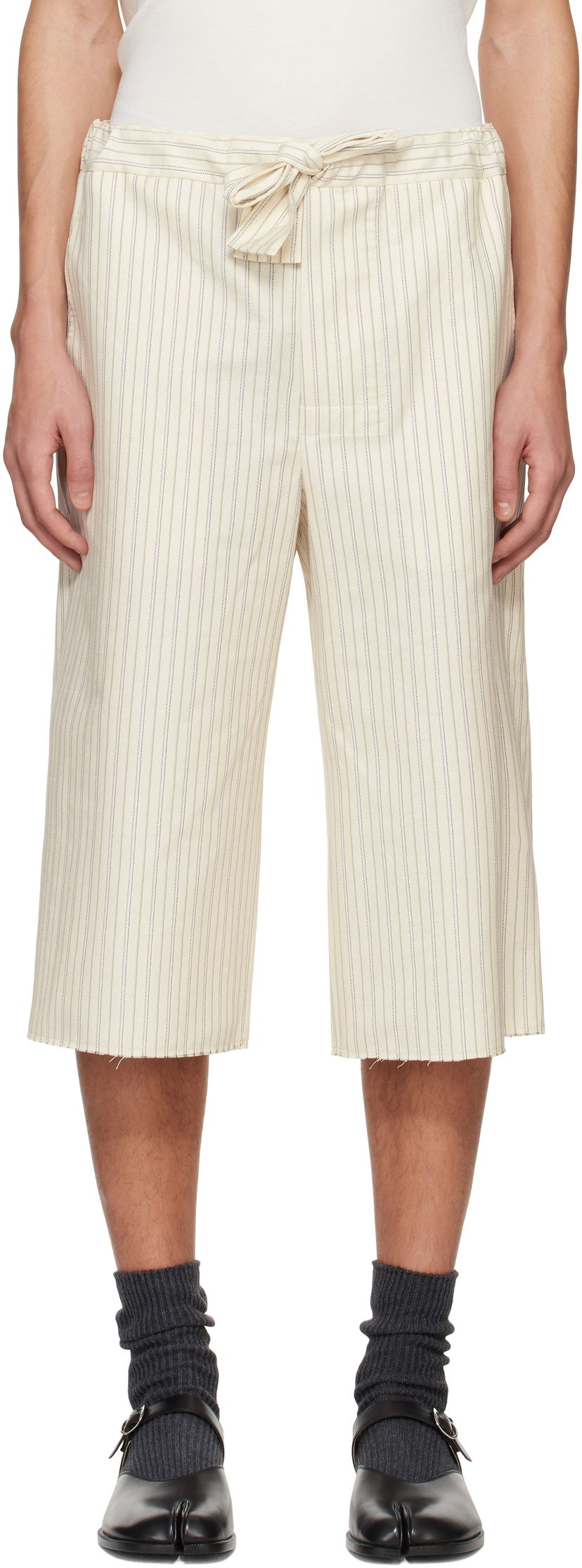 Shortsit Maison Margiela Maison Margiela Striped Lounge Shorts Beige | S50MU0080 S76507