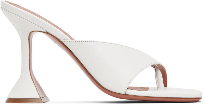 Kengänhoito Amina Muaddi Amina Muaddi Shiona Slipper Heeled Sandals Valkoinen | SHIONA SLIPPER