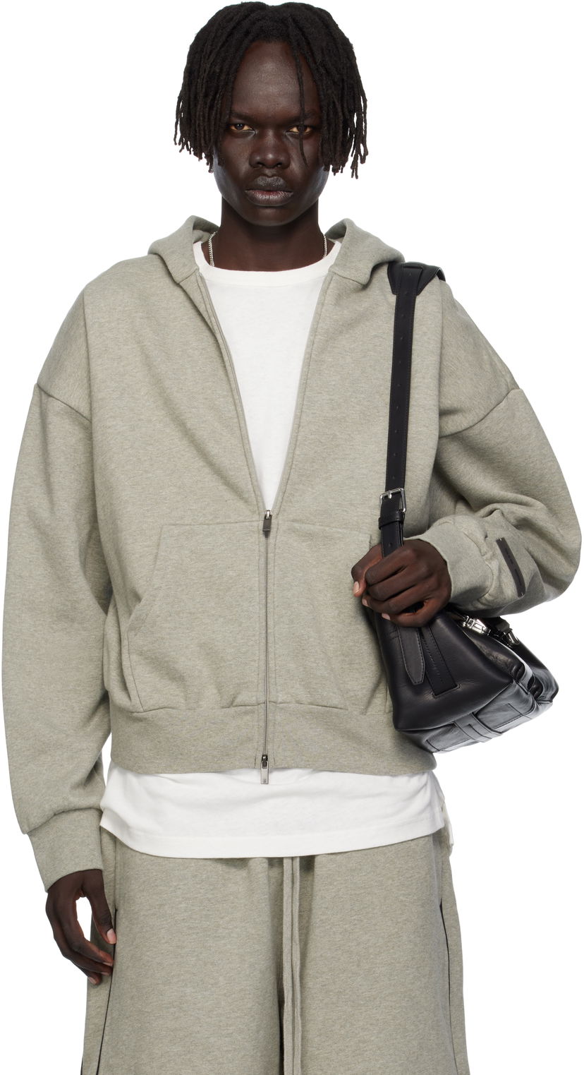Huppari Fear of God Fear of God ESSENTIALS Fleece Zip-Up Hoodie Harmaa | 192SP254785F