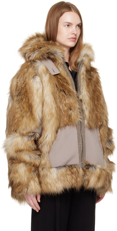 Takki Ottolinger Ottolinger Oversized Furry Multiline Jacket Ruskea | 109-701709-01, 1