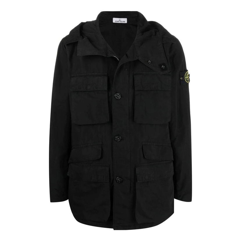 Parka Stone Island Dyed Field Jacket With Hood Musta | 761542306-V0029