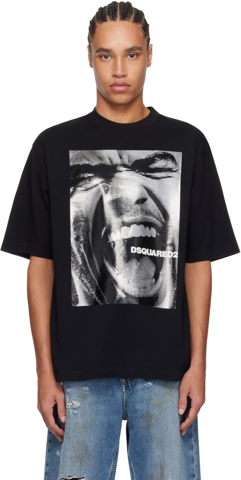 T-paita DSQUARED2 Dsquared2 Loose Fit Graphic T-Shirt Musta | S71GD1540-D20020-900