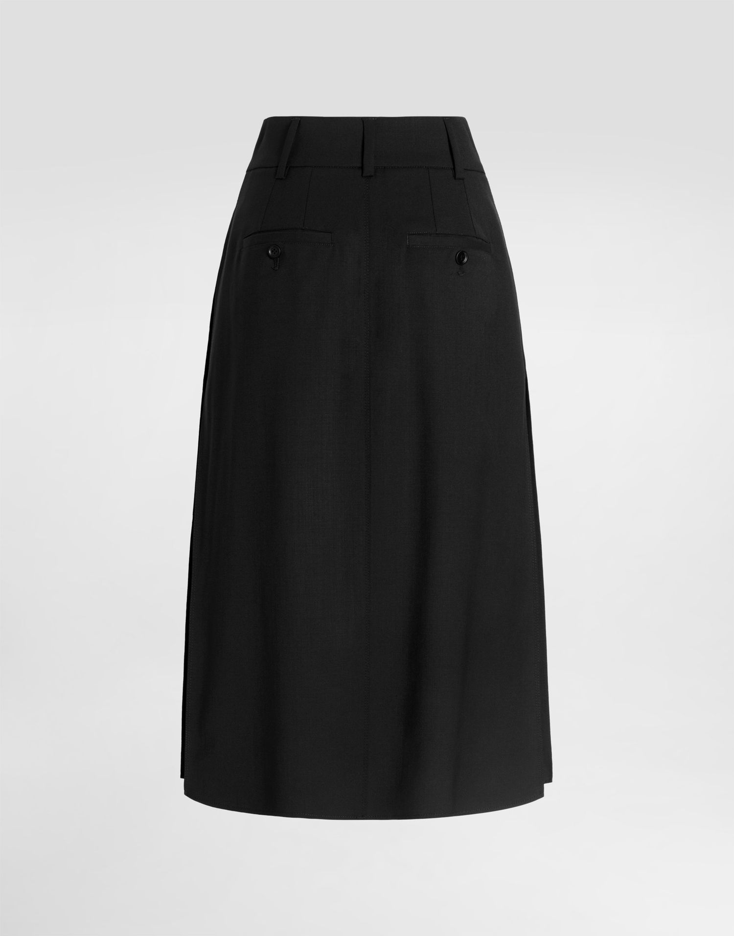 Hame Dolce & Gabbana Bi-stretch Sallia Pleated High-Waist Midi Skirt Musta | F4C6DTFUBGCN0000, 1