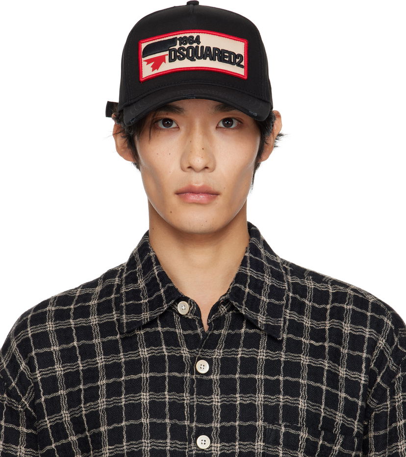 Korkki DSQUARED2 Dsquared2 Logo Patch Baseball Cap Musta | BCM0563_05C00001_2124