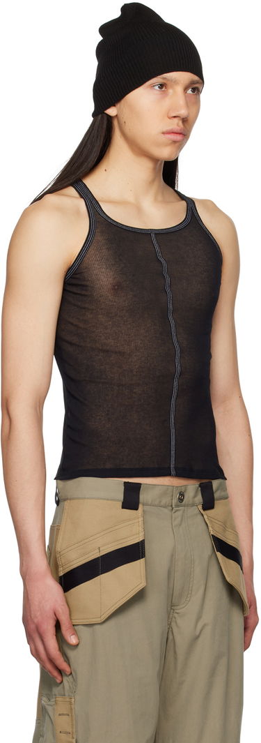 Tankkitoppi Dion Lee Black Semi-Sheer Tank Top Musta | C3131S23, 3