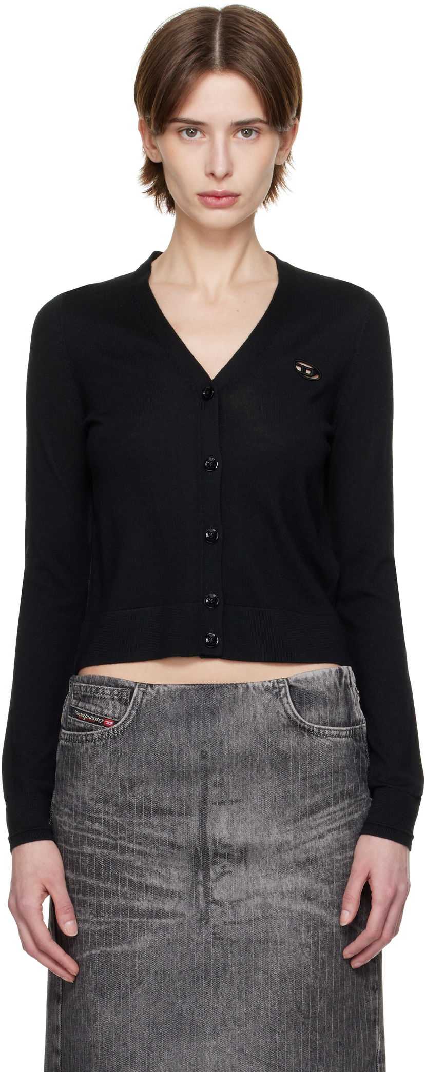 Villapaita Diesel M-Alima Cropped Cardigan Musta | A17499 0DCCH