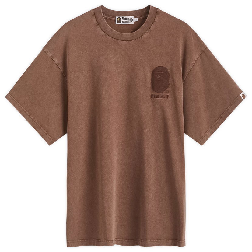 T-paita BAPE A Bathing Ape One Point Acid Wash T-Shirt Ruskea | 001CSK301301M-BRW