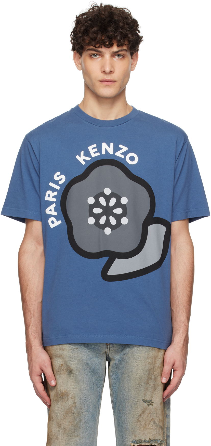 T-paita KENZO Pop Flower Graphic T-Shirt Sininen | FF55TS5304SG