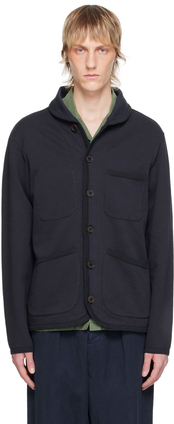 Takki Universal Works Universal Works Button Jacket Tummansininen | P3081
