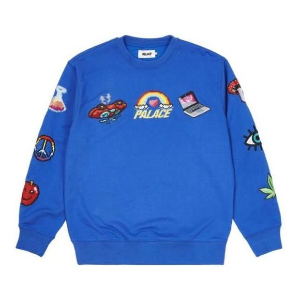 Huppari Palace Palace Bitmap Graphic Crewneck Sweatshirt Sininen | PLA-SS22-271
