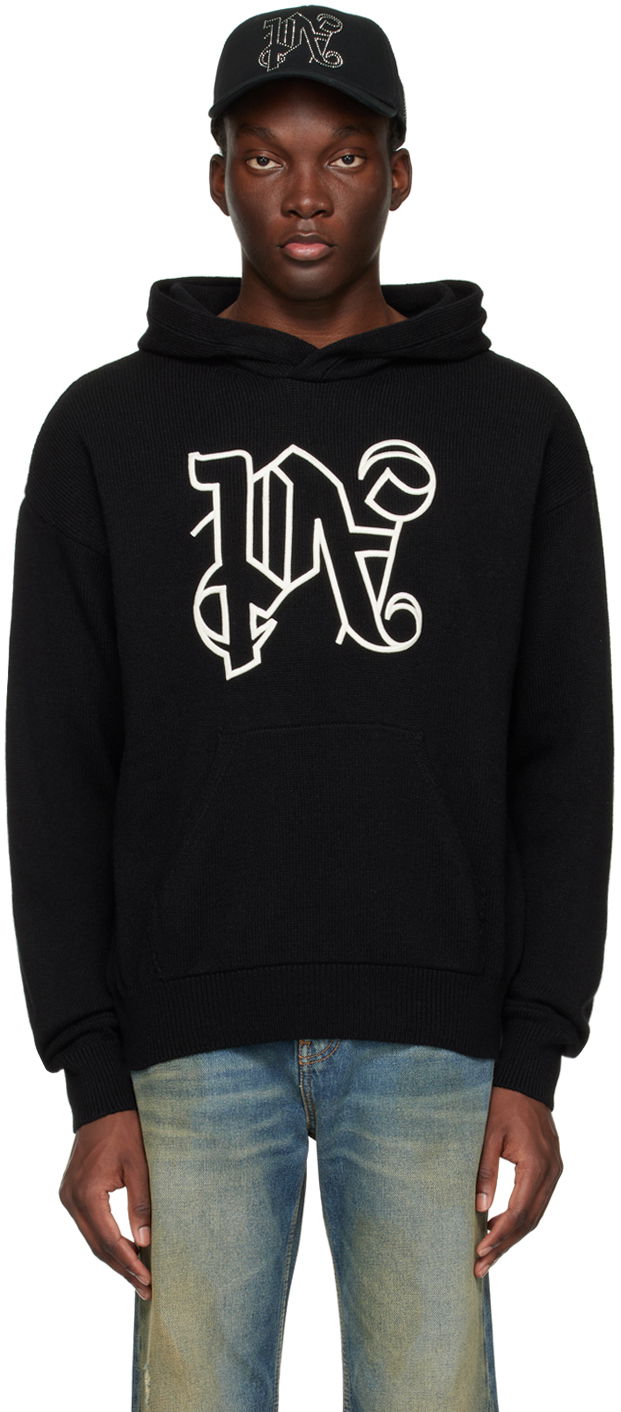 Huppari Palm Angels Embroidered Hoodie Musta | PMHU006R24KNI0011003