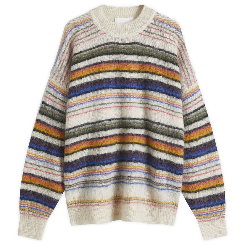 Villapaita ISABEL MARANT Striped Crew Knit Valkoinen | 25PPU0062HA-C1L09H-99MU