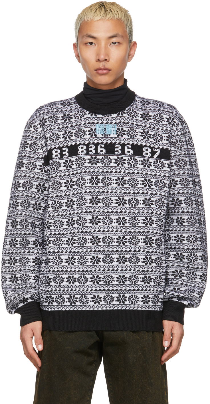 Villapaita VETEMENTS Number Nordic Sweater Valkoinen | VL12KN140B