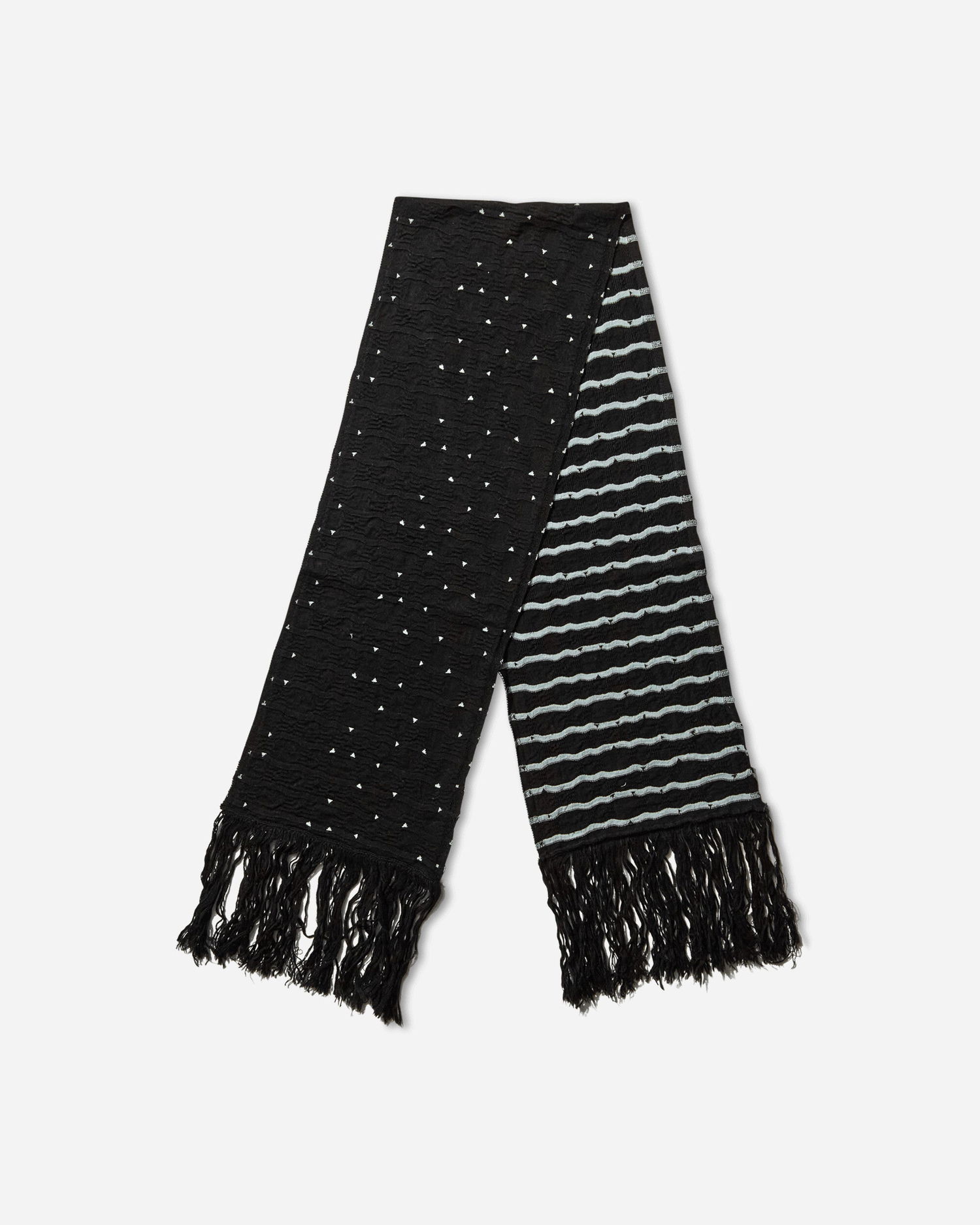 Huivi KIKO KOSTADINOV Tarr Night Sky Textured Patterned Scarf with Fringe Musta | KKAW25KN09 112, 0